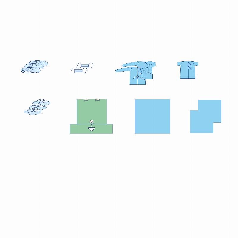 Комплект одягу та покриттів операційних для гінекологічних операцій (гістероскопія) №1 Taipan-Pharm стерильний